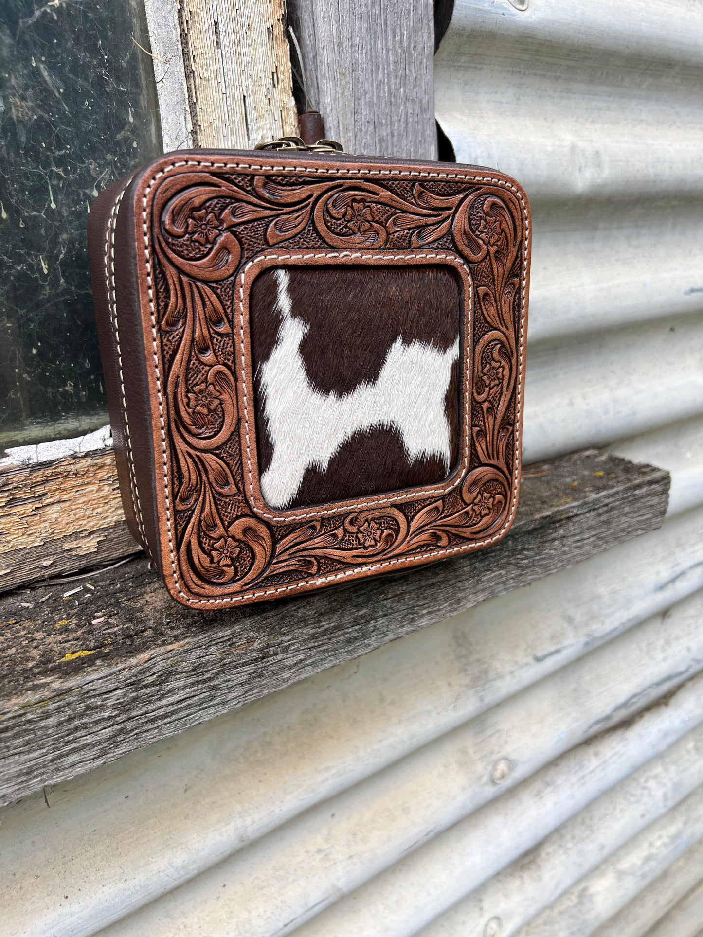 Cowhide jewellery box