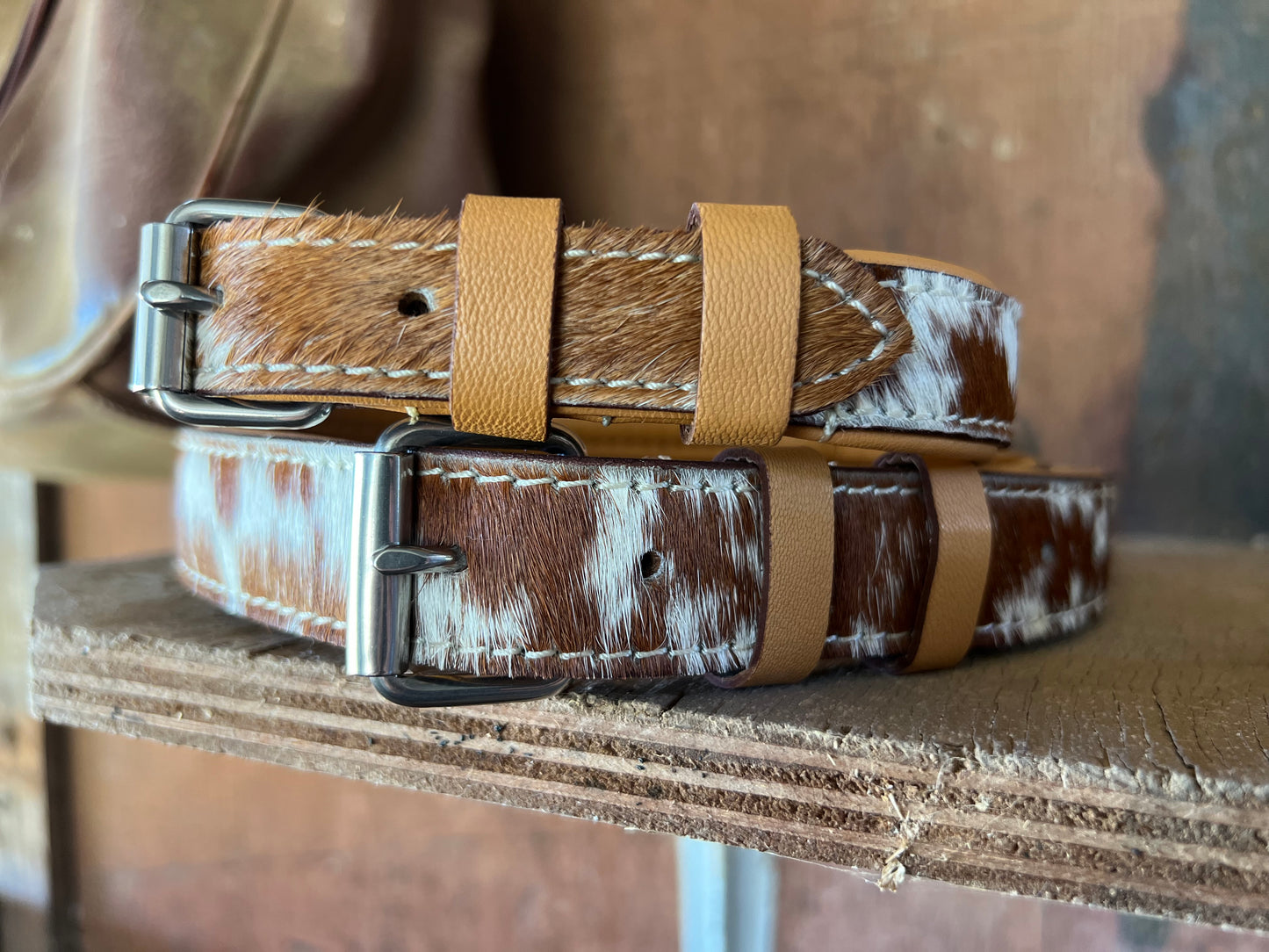 Cowhide dog collar large