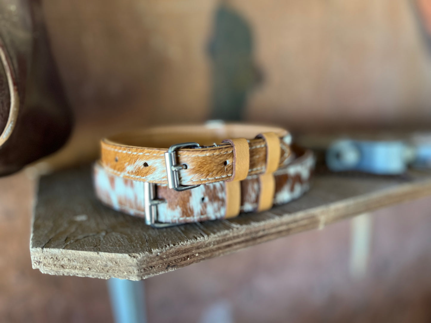 Cowhide dog collar small