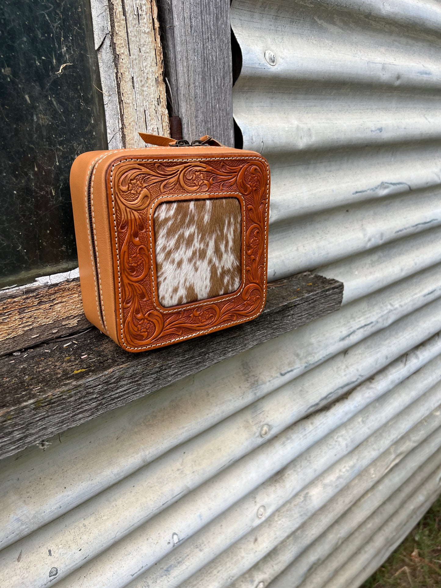 Cowhide jewellery box