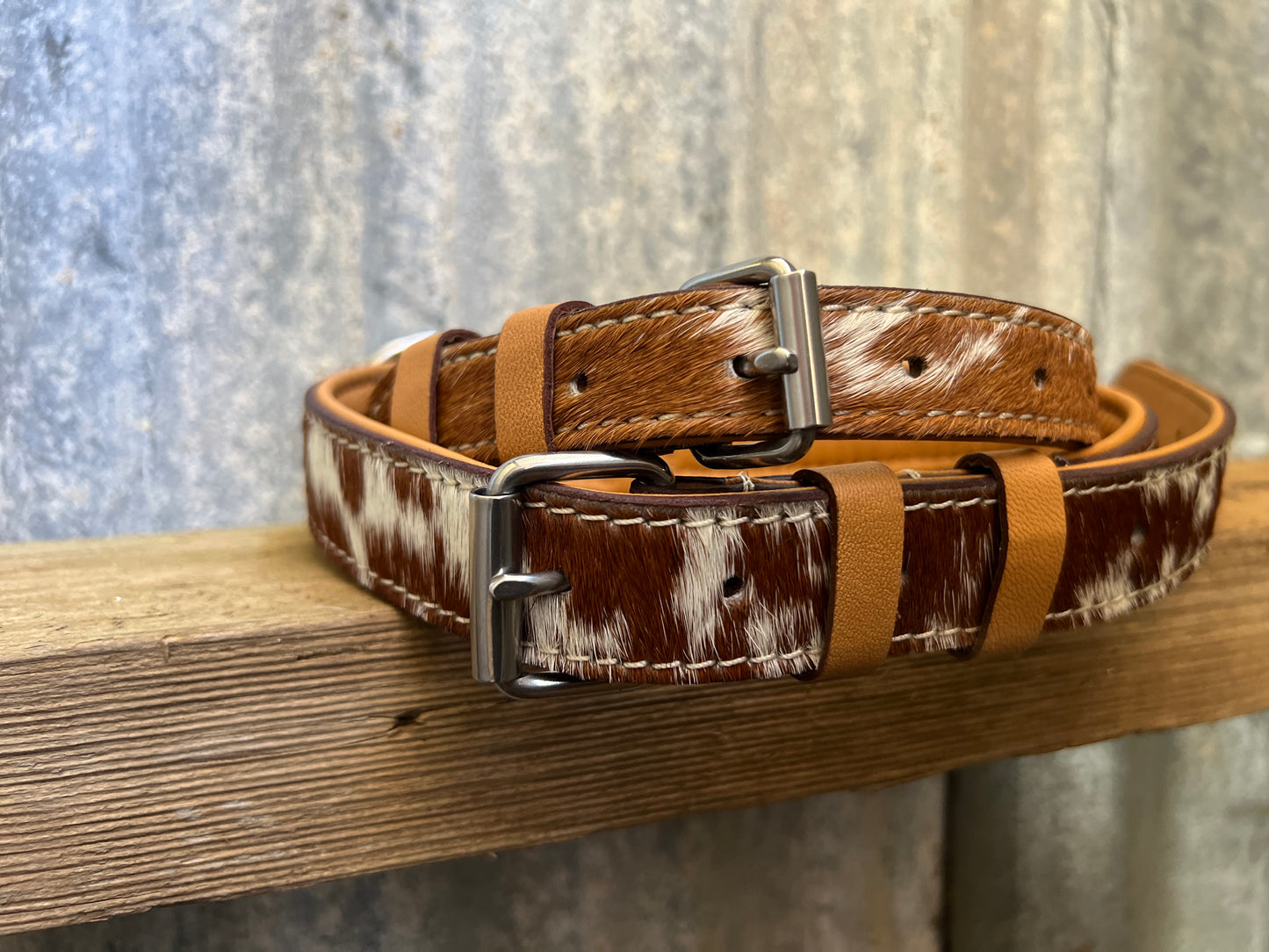 Cowhide dog collar small
