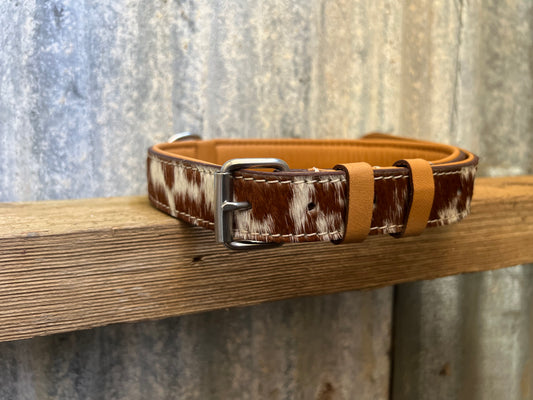 Cowhide dog collar large