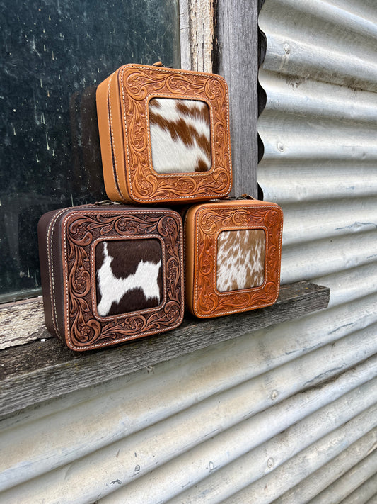Cowhide jewellery box